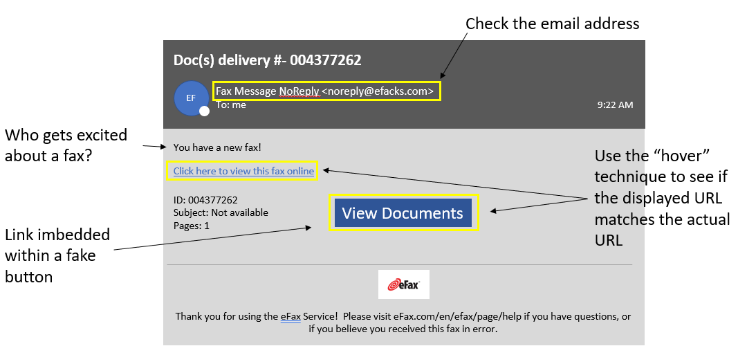 eFax Phishing Answers